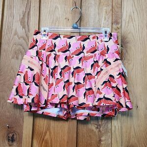 Free People Movement Pleats Clementine Athletic Tennis Skort, Large, Pink Black